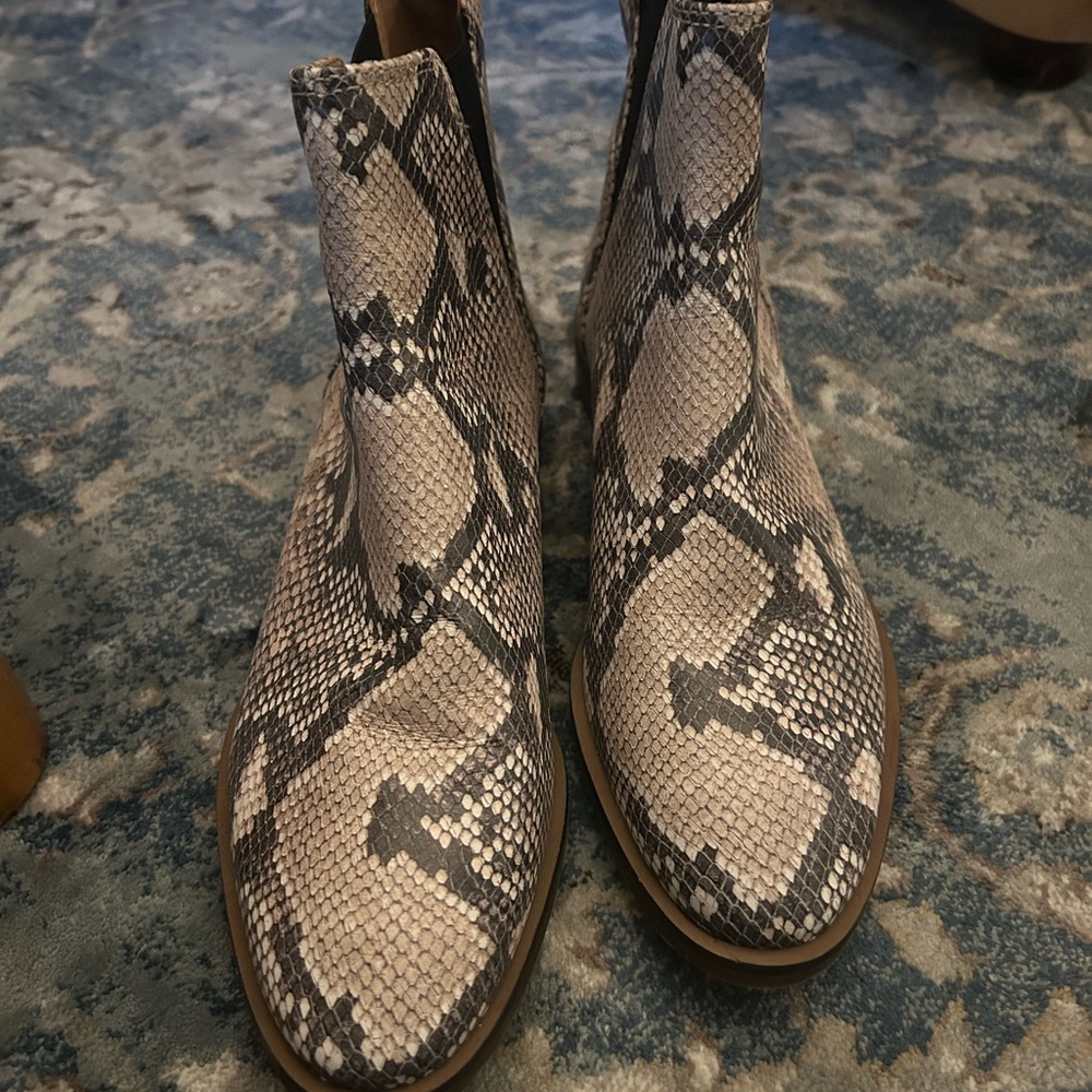Lucky Brand Snakeskin Ankle Booties